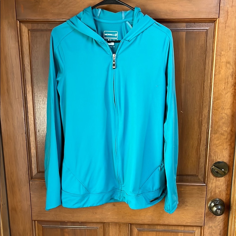 MERRELL Women's Teal Long Sleeve Zip Up Size Large
